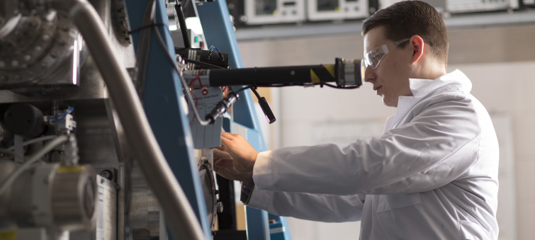 materials student working in SDLE Research Center